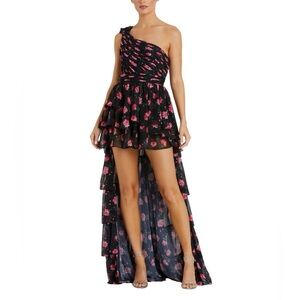Mac Duggal
Floral One Shoulder High Low Dress